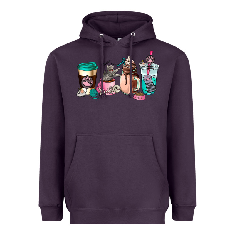Cat  Coffee Cup Heavyweight Hoodie by AdoDesignShop | Teevron