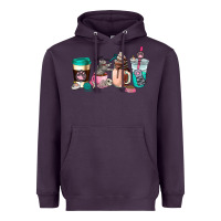 Plum cat  coffee cup Heavyweight Hoodie - AdoDesignShop