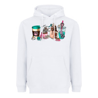 White cat  coffee cup Heavyweight Hoodie - AdoDesignShop