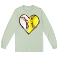 Matcha baseball and softball heart Long Sleeve Tee - texasbilliewilder