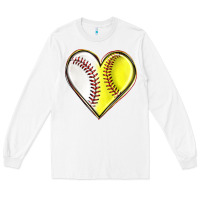 White baseball and softball heart Long Sleeve Tee - texasbilliewilder