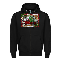 Black christmas truck with tree Zipper Hoodie - RanaPortraitStore