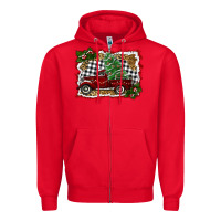 Red christmas truck with tree Zipper Hoodie - RanaPortraitStore