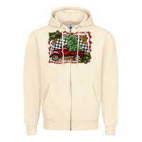 Sandshell christmas truck with tree Zipper Hoodie - RanaPortraitStore