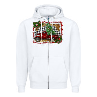 White christmas truck with tree Zipper Hoodie - RanaPortraitStore
