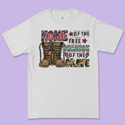Home Of The Free Beacause Of The Brave Premium Tee Designed By Cowhidedigitalart