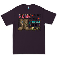 Plum home of the free beacause of the brave Premium Tee - CowhideDigitalArt