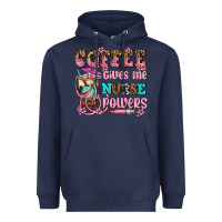 Navy coffee gives me nurse power Heavyweight Hoodie - AdoDesignShop