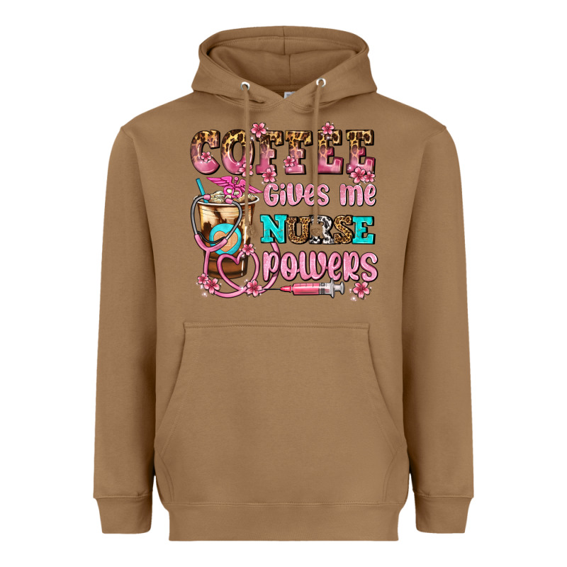 Coffee Gives Me Nurse Power Heavyweight Hoodie by AdoDesignShop | Teevron