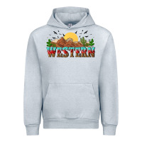 Heather Grey western Urban Hoodie - NancyCooperArtShop