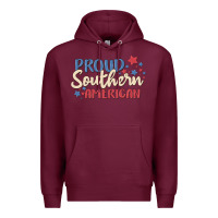 Burgundy proud southern american Premium Hoodie - MaliasSmallBusiness