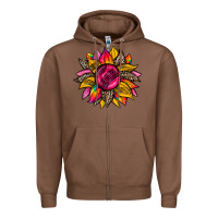 Chestnut race  sunflower Zipper Hoodie - Zillion Design Studio
