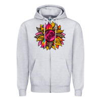 Heather Grey race  sunflower Zipper Hoodie - Zillion Design Studio