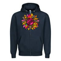 Navy race  sunflower Zipper Hoodie - Zillion Design Studio