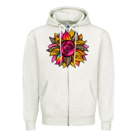Oatmeal Heather race  sunflower Zipper Hoodie - Zillion Design Studio