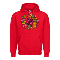 Red race  sunflower Zipper Hoodie - Zillion Design Studio