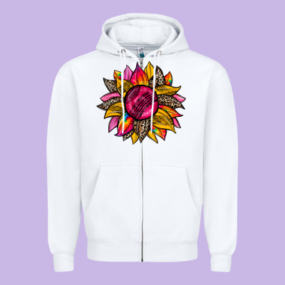 Race  Sunflower Zipper Hoodie Designed By Zillion Design Studio