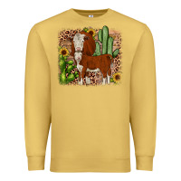 Antique Gold Hereford cactus sunflower Premium Sweatshirt - JahusDesignShop