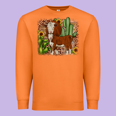 Hereford Cactus Sunflower Premium Sweatshirt Designed By Jahusdesignshop
