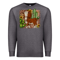 Charcoal Heather Hereford cactus sunflower Premium Sweatshirt - JahusDesignShop