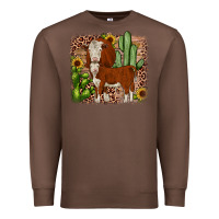 Chestnut Hereford cactus sunflower Premium Sweatshirt - JahusDesignShop