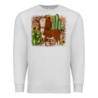 Dove Grey Hereford cactus sunflower Premium Sweatshirt - JahusDesignShop