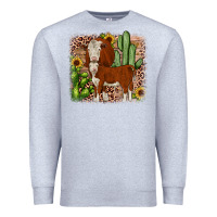 Heather Grey Hereford cactus sunflower Premium Sweatshirt - JahusDesignShop