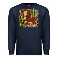 Navy Hereford cactus sunflower Premium Sweatshirt - JahusDesignShop