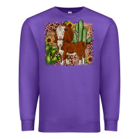 Purple Hereford cactus sunflower Premium Sweatshirt - JahusDesignShop
