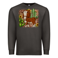 Smoke Hereford cactus sunflower Premium Sweatshirt - JahusDesignShop