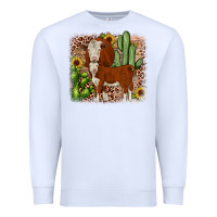 White Hereford cactus sunflower Premium Sweatshirt - JahusDesignShop