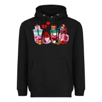Black valentines day roses coffee cups Heavyweight Hoodie - AdoDesignShop