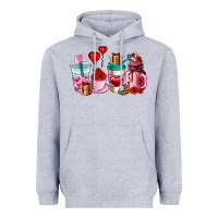 Heather Grey valentines day roses coffee cups Heavyweight Hoodie - AdoDesignShop