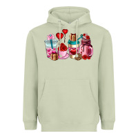 Matcha valentines day roses coffee cups Heavyweight Hoodie - AdoDesignShop