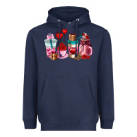 Navy valentines day roses coffee cups Heavyweight Hoodie - AdoDesignShop