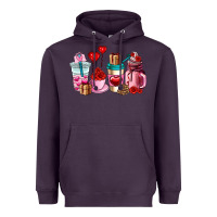 Plum valentines day roses coffee cups Heavyweight Hoodie - AdoDesignShop