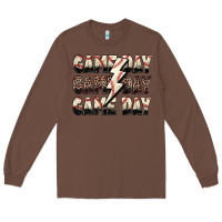 Chestnut game day game day baseball lightning bolt Long Sleeve Tee - Zillion Design Studio