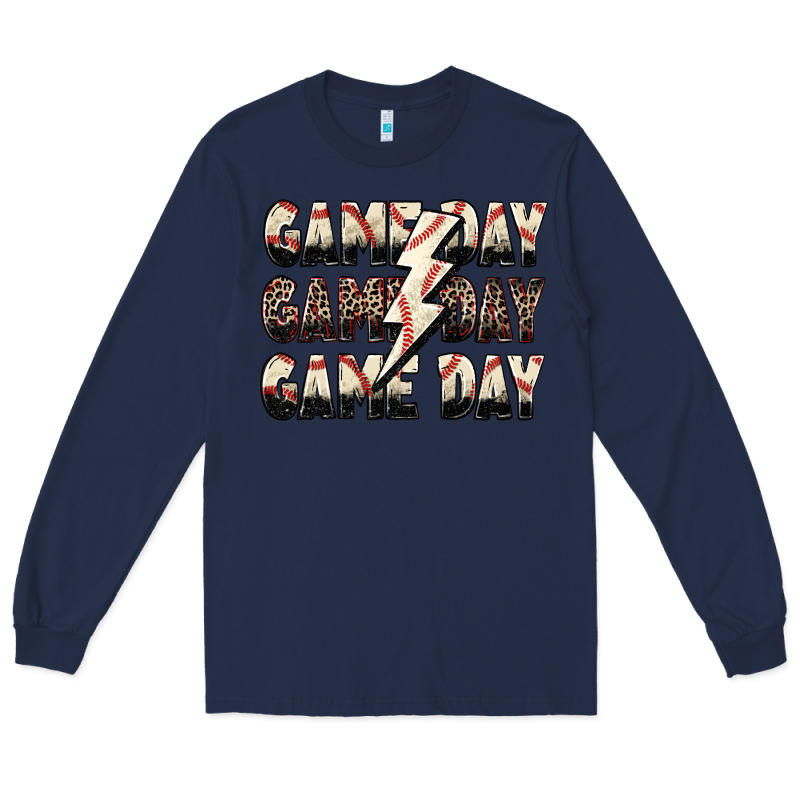Game Day Game Day Baseball Lightning Bolt Long Sleeve Tee by Zillion Design Studio | Teevron