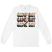White game day game day baseball lightning bolt Long Sleeve Tee - Zillion Design Studio