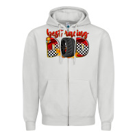 Dove Grey best racing dad Zipper Hoodie - Zillion Design Studio