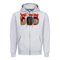 Heather Grey best racing dad Zipper Hoodie - Zillion Design Studio