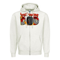 Oatmeal Heather best racing dad Zipper Hoodie - Zillion Design Studio