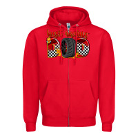 Red best racing dad Zipper Hoodie - Zillion Design Studio