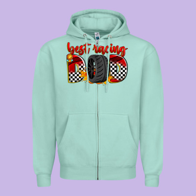 Best Racing Dad Zipper Hoodie Designed By Zillion Design Studio