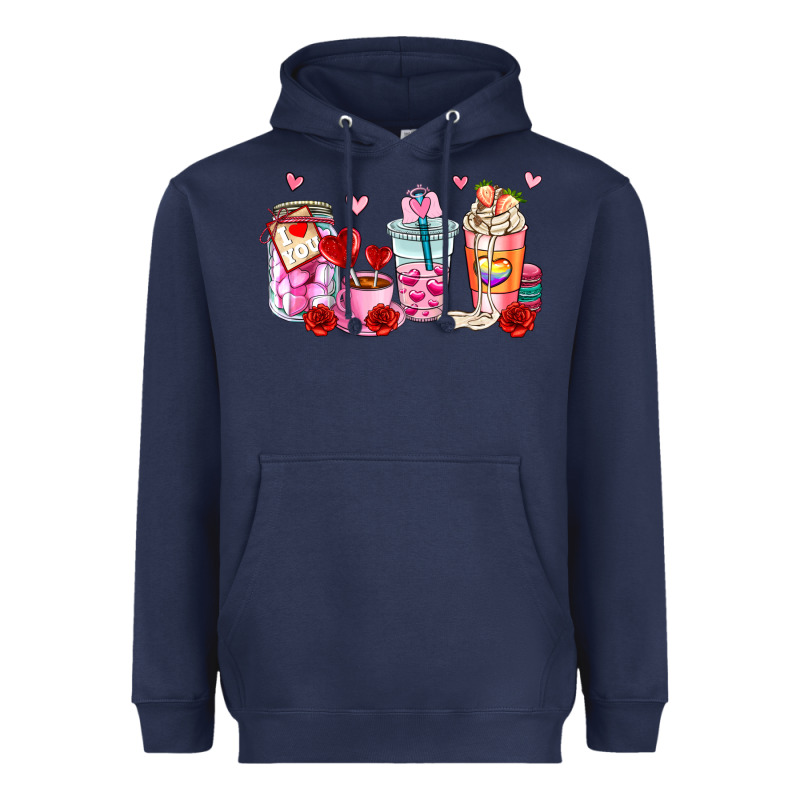 Valentines Day Coffee Cup Heavyweight Hoodie by AdoDesignShop | Teevron
