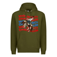Army Green make america cowboy again Premium Hoodie - MaliasSmallBusiness