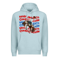 Blue Mist make america cowboy again Premium Hoodie - MaliasSmallBusiness