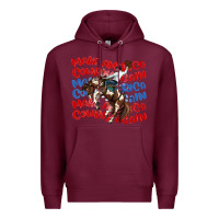 Burgundy make america cowboy again Premium Hoodie - MaliasSmallBusiness