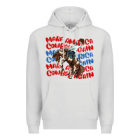 Dove Grey make america cowboy again Premium Hoodie - MaliasSmallBusiness