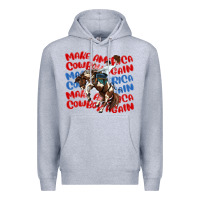 Heather Grey make america cowboy again Premium Hoodie - MaliasSmallBusiness